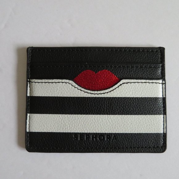 Sephora Black, White & Red Card Holder, NWT